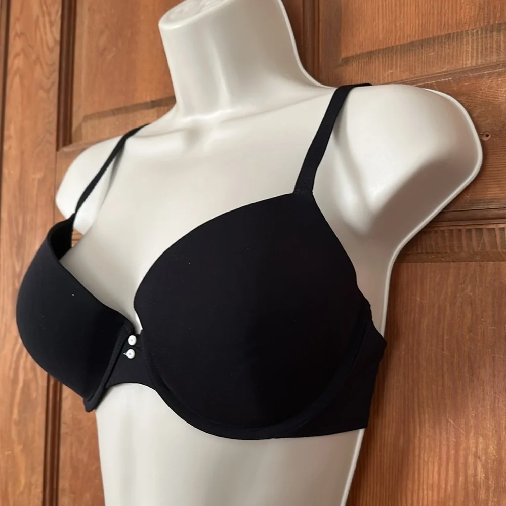 Aerie Wonens Black Bra with White Buttons Size 34D